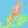 Cape Breton Island topographic map, elevation, terrain