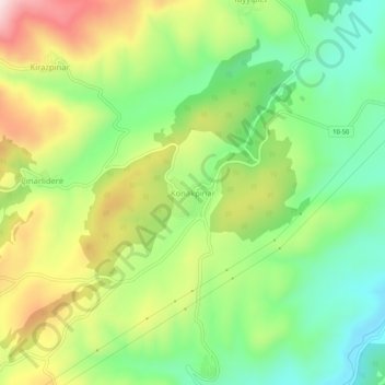 Konakpınar topographic map, elevation, terrain