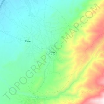 Younine topographic map, elevation, terrain