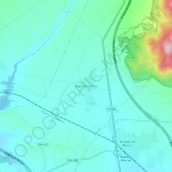 Hoya del Campo topographic map, elevation, terrain