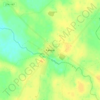 Канаш topographic map, elevation, terrain