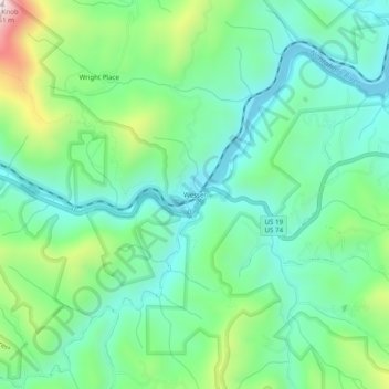 Wesser topographic map, elevation, terrain