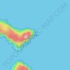 Cape Pillar topographic map, elevation, terrain