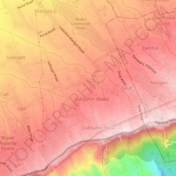 Luksuhin topographic map, elevation, terrain