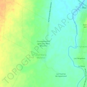 Cinco Hermanos (José Luis Alba) [Rancho] topographic map, elevation, terrain
