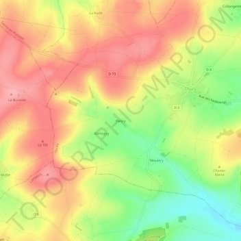 Panny topographic map, elevation, terrain