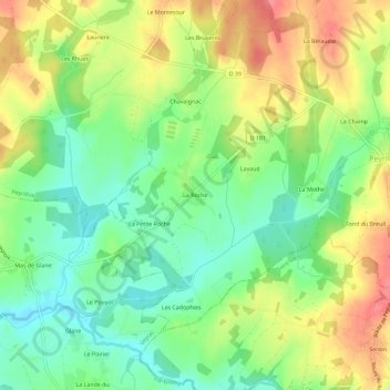 La Roche topographic map, elevation, terrain