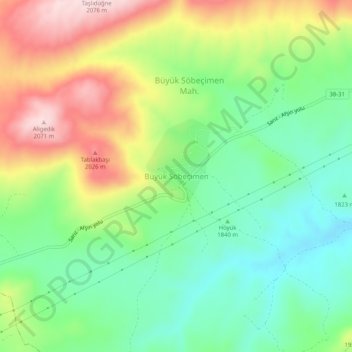 Büyük Söbeçimen topographic map, elevation, terrain