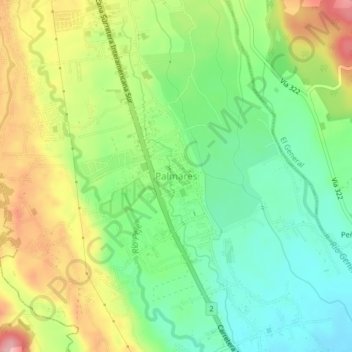 Palmares topographic map, elevation, terrain