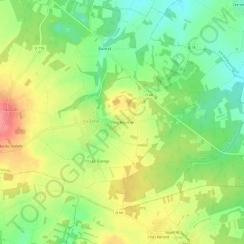 Chez Bourrier topographic map, elevation, terrain