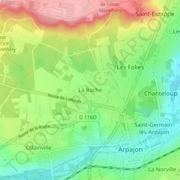 La Roche topographic map, elevation, terrain