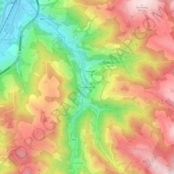 Schauerberg topographic map, elevation, terrain