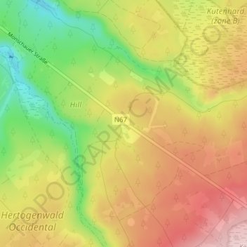 Ternell topographic map, elevation, terrain