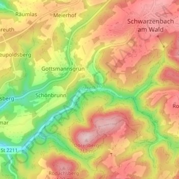 Rauschenhammermühle topographic map, elevation, terrain