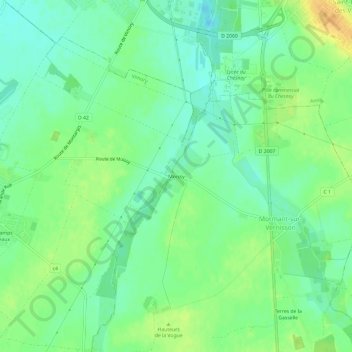 Moissy topographic map, elevation, terrain