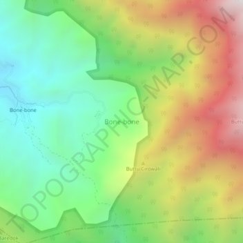 Bone-bone topographic map, elevation, terrain