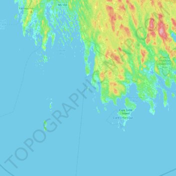 Johns Island topographic map, elevation, terrain