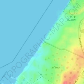 Tel Ashqelon topographic map, elevation, terrain