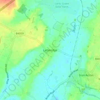 Latteridge topographic map, elevation, terrain