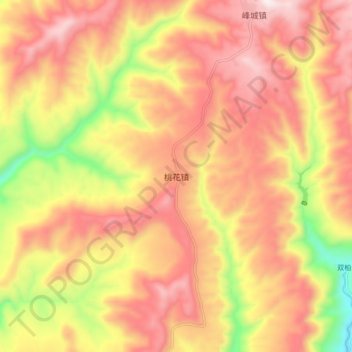 桃花镇 topographic map, elevation, terrain