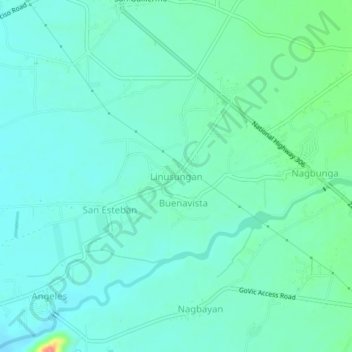 Linusungan topographic map, elevation, terrain