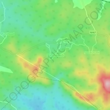 Chinchewadi topographic map, elevation, terrain
