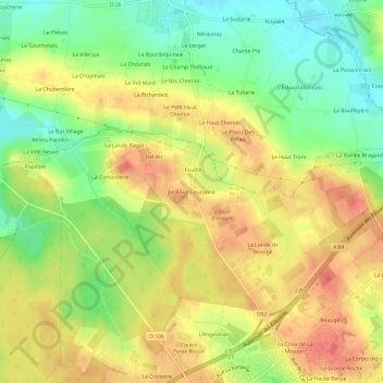 Le Bouc Couronné topographic map, elevation, terrain