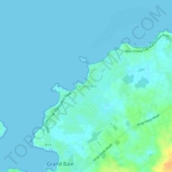Pereybere topographic map, elevation, terrain