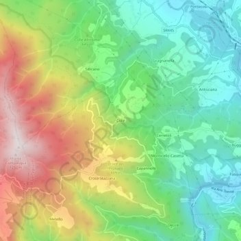 Colle topographic map, elevation, terrain
