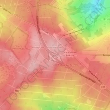 Baraque de Fraiture topographic map, elevation, terrain