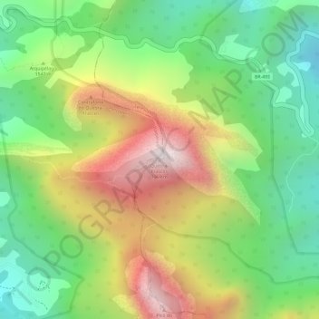 Quebra-Frascos topographic map, elevation, terrain