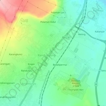Lawangindah topographic map, elevation, terrain