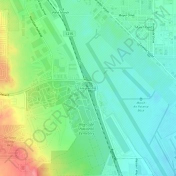 Alessandro topographic map, elevation, terrain