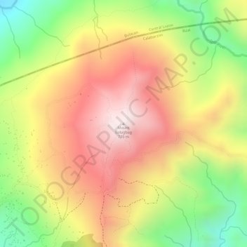 Mount Balagbag topographic map, elevation, terrain