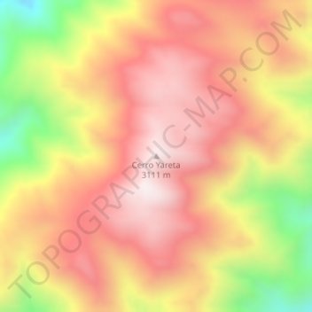 Cerro Yareta topographic map, elevation, terrain