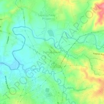 Dulong Bayan topographic map, elevation, terrain