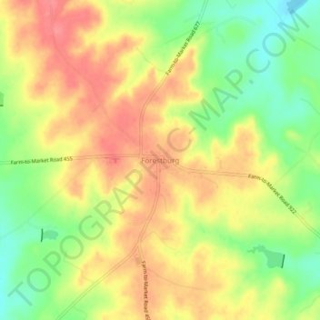 Forestburg topographic map, elevation, terrain