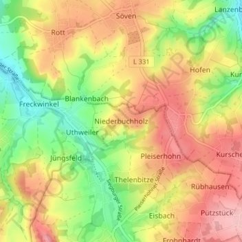 Niederbuchholz topographic map, elevation, terrain
