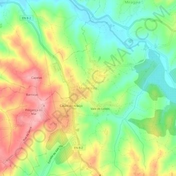 Marteleira topographic map, elevation, terrain