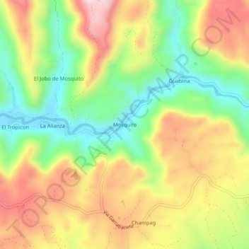 Mosquito topographic map, elevation, terrain