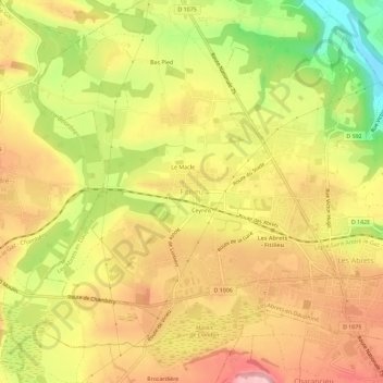 Fitilieu topographic map, elevation, terrain