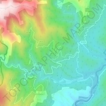 Sabuscles topographic map, elevation, terrain