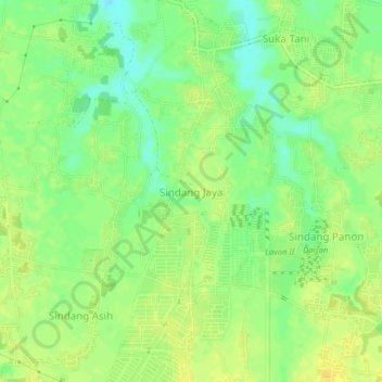 Sindang Jaya topographic map, elevation, terrain