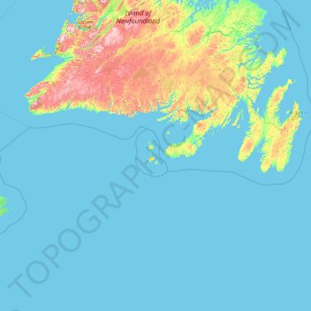 Saint Pierre and Miquelon topographic map, elevation, terrain