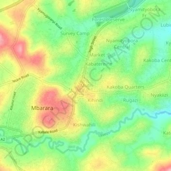 Muti topographic map, elevation, terrain