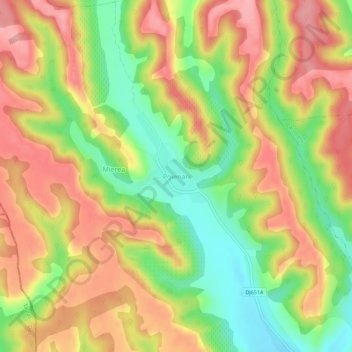 Poienari topographic map, elevation, terrain