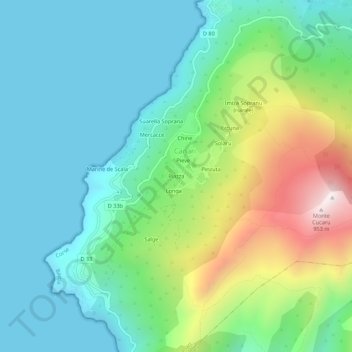 Piazza topographic map, elevation, terrain