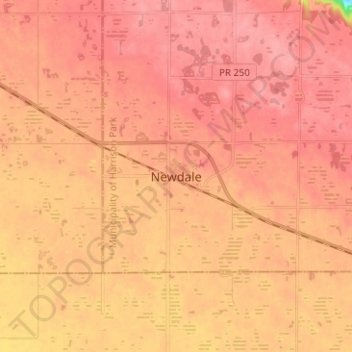 Newdale topographic map, elevation, terrain