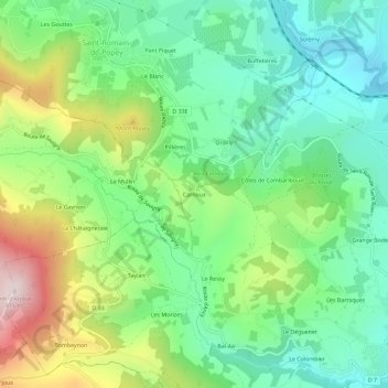 Carnoux topographic map, elevation, terrain