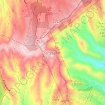 Dayap Itaas topographic map, elevation, terrain
